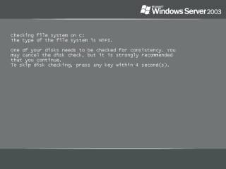 ерый экран Windows Server 2003